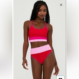 Beach Riot GUM DROP COLOR BLOCK EMMY HW BIKINI BOTTOM Size S